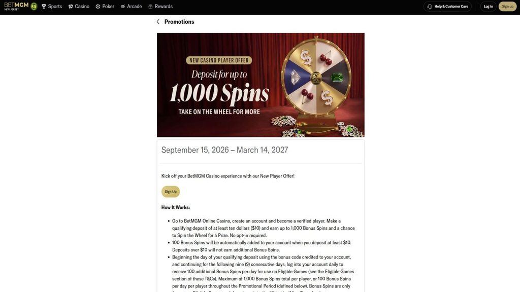 BetMGM welcome bonus