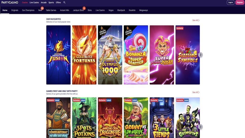 Party Casino games