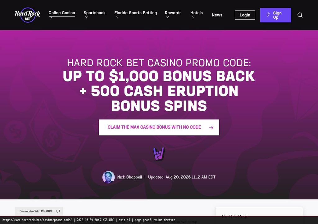 Hard Rock welcome bonus