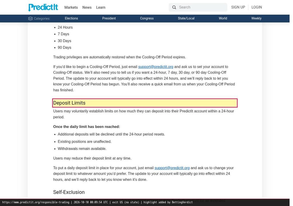 PredictIt limits