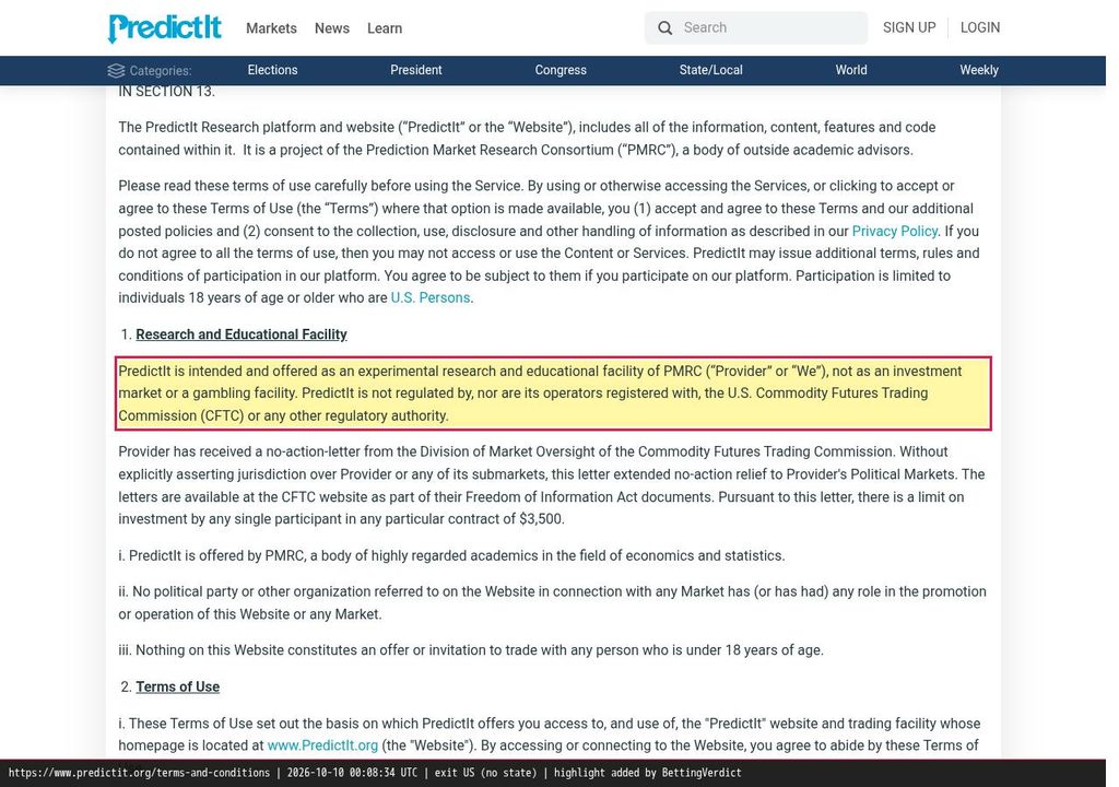 PredictIt owner