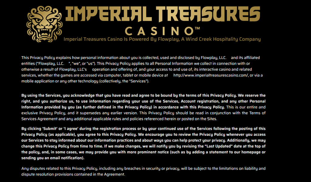 Imperial Treasures Privacy Policy